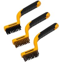 Roughneck 3 Piece Soft Grip Narrow Hand Brush Set