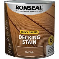 Ronseal Quick Drying Decking Stain Rich Teak 2.5 litre 39080