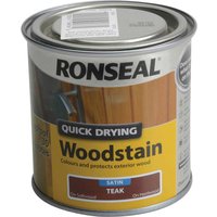 Ronseal Woodstain Quick Dry Satin Teak 250ml 09476