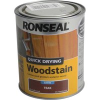 Ronseal Woodstain Quick Dry Satin Teak 750ml 08734