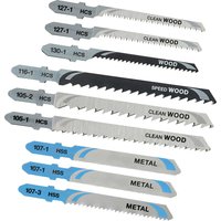 Stanley 10 Piece T Shank Jigsaw Blade Set for Wood and Metal