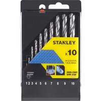 Stanley 10 Piece HSS-CNC Drill Bit Set for Metal
