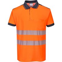 Portwest PW3 Hi Vis Cotton Comfort Polo Short Sleeve Shirt