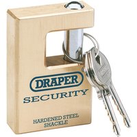 Draper Expert Solid Brass Padlock Closed Shackle 63mm Standard