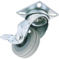 Draper Swivel Plate Fixing Rubber Wheeled Castor and Brake 50mm