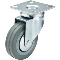 Draper Swivel Plate Fixing Rubber Wheeled Castor 75mm