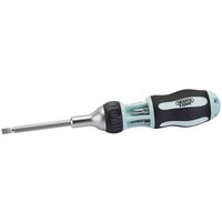 Draper Soft Grip 7 In 1 Ratcheting Screwdriver and Bit Set