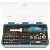 Makita 47 Piece 1/4" Drive Ratchet Screwdriver, Bit and Socket Set
