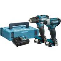 Makita CLX224AJ 12v Max CXT Cordless Drill Driver and Impact Driver Kit 2 x 2ah Li-ion Battery Charger Case
