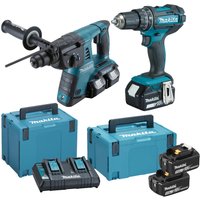 Makita DLX2137PTJ 18v LXT Cordless SDS Plus and Combi Drill Kit
