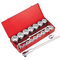 Sealey 22 Piece 1" Drive Hexagon Wall Socket Set Metric