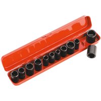 Sealey 12 Piece 3/8" Drive Hexagon Impact Socket Set Metric and Imperial