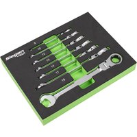 Siegen 7 Piece Flexible Head Combination Ratchet Spanner Set Metric