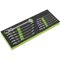Siegen S0635 12 Piece Flexi Head Combination Ratchet Ring Spanner Set