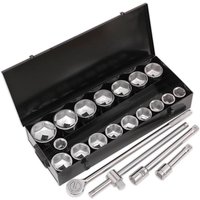 Siegen 21 Piece 1" Drive Hexagon WallDrive Socket Set Metric