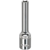 Sealey 1/4" Drive Polished Deep Hexagon WallDrive Socket Metric