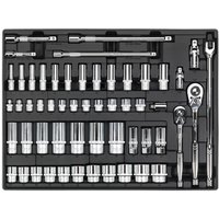 Sealey 55 Piece Combination Drive Socket Set in Module Tray