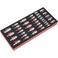 Sealey Premier 37 Piece 1/4" Drive Socket Bit Set in Module Tray