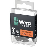 Wera 855/1 PZ Impaktor Pozi Screwdriver Bits PZ2 25mm Pack of 10