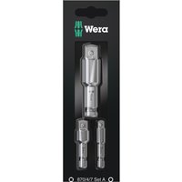 Wera 3 Piece 1/4 Hex Shank Socket Adaptor Set
