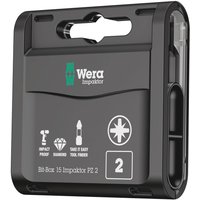 Wera Bit-Box Pozi Impaktor Screwdriver Bits PZ2 25mm Pack of 15