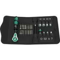 Wera 26 Piece Kraftform Kompakt Zyklop 1/4" Drive Socket and Bit Set Metric