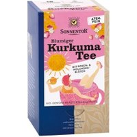 Blumiger Kurkuma-Tee mit Rosen- & Holunderblüten im Beutel Kaffee, Tee & Kakao Gewürztee