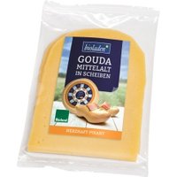 Gouda, mittelalt, geschnitten Kühltheke Schnittkäse