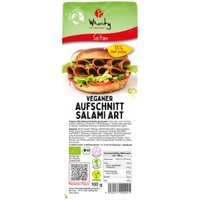 Seitan-Aufschnitt Wheaty Salami Kühltheke Soja & Seitan