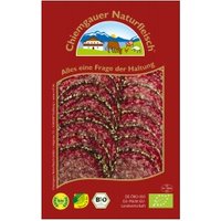 Pfeffersalami aus Bayern, geschnitten Wurst Salami