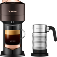 Nespresso Vertuo Next Premium Rich Brown + Aeroccino 4 Vertuo Kaffeemaschine