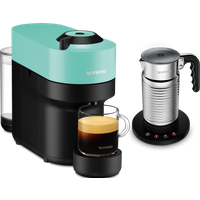 Nespresso Vertuo Pop Aqua Mint & Aeroccino4 Vertuo Kaffeemaschine