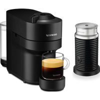 Nespresso Vertuo Pop Liquorice Black & Aeroccino 3 schwarz Vertuo Kaffeemaschine
