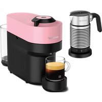 Nespresso VERTUO POP Candy Pink & Aeroccino4 schwarz Vertuo Kaffeemaschine