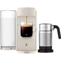 Nespresso VERTUO UP Pearl White & Aeroccino4 Vertuo Kaffeemaschine