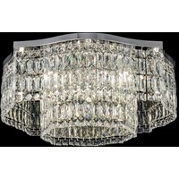 Dune Flush Ceiling Lamp Chrome, 10 Light, E14