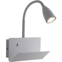 Gulp Flexible Arm Reading Usb Wall Lamp Shelf, White, GU10