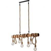 Rope Design Bar Pendant, Wood, E27
