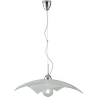 Miro Glass Ceiling Pendant, Shiny White, Chrome, E27