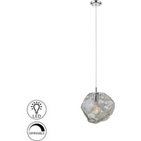 Petra Pendant Light , Chrome, Smoke, 1x E27
