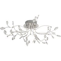 Willow LED Flush Multi Arm Ceiling Light Chrome, Clear Willow LED Flush Multi Arm Ceiling Light Chrome, Clear