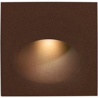Bat Outdoor LED Recessed Wall Light Square Brown IP65 2.2W 2700K