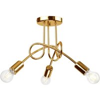 Camilla Multi Arm Semi Flush Ceiling Light Golden, 3x E27