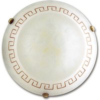TRECENTO 2 Light Patterned Glass Flush Ceiling Light Amber 40cm