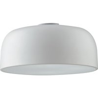 BISTROT Cylindrical Semi Flush Ceiling Light White 38x19.5cm