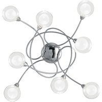 BLOG 8 Light Multi Arm Semi Flush Ceiling light Chrome 66x66x20cm