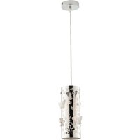 BUTTERFLY Slim Pendant Ceiling Light Chrome 10x27cm