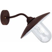 Wally 1 Light Outdoor Fisherman Dome Wall Light Rust Brown IP44, E27