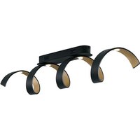 HELIX LED Swirl Semi Flush Light Black, Gold 1600lm 4000K 80x18x13.5cm
