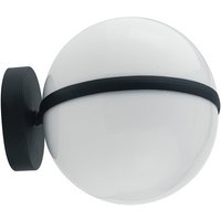 ORBIT Outdoor Globe Wall Light Black, IP44 25x20cm